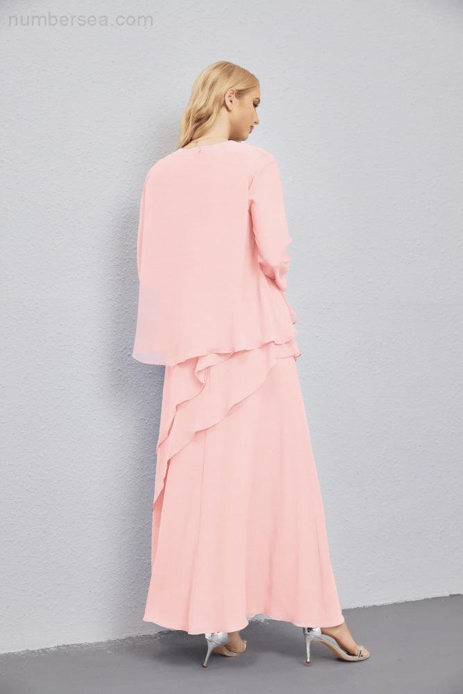 Mother of Bride Dresses with Open Front Lightweight Cardigan Formal Prom Gown  28081