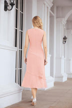 Vestido de festa formal para mãe da noiva, corte A, duas peças, Numbersea 28072 