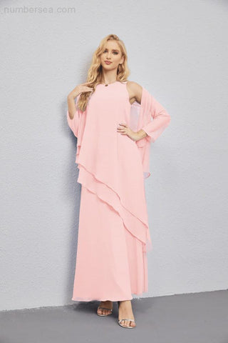 Mother of Bride Dresses with Open Front Lightweight Cardigan Formal Prom Gown  28081
