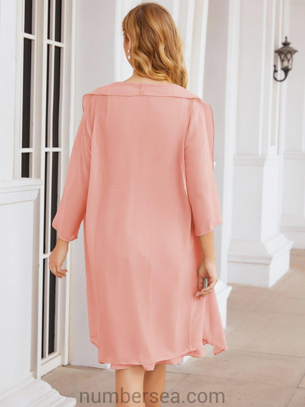 Vestidos para mãe da noiva Numbersea Vestido de baile Vestido casual plissado 28065 