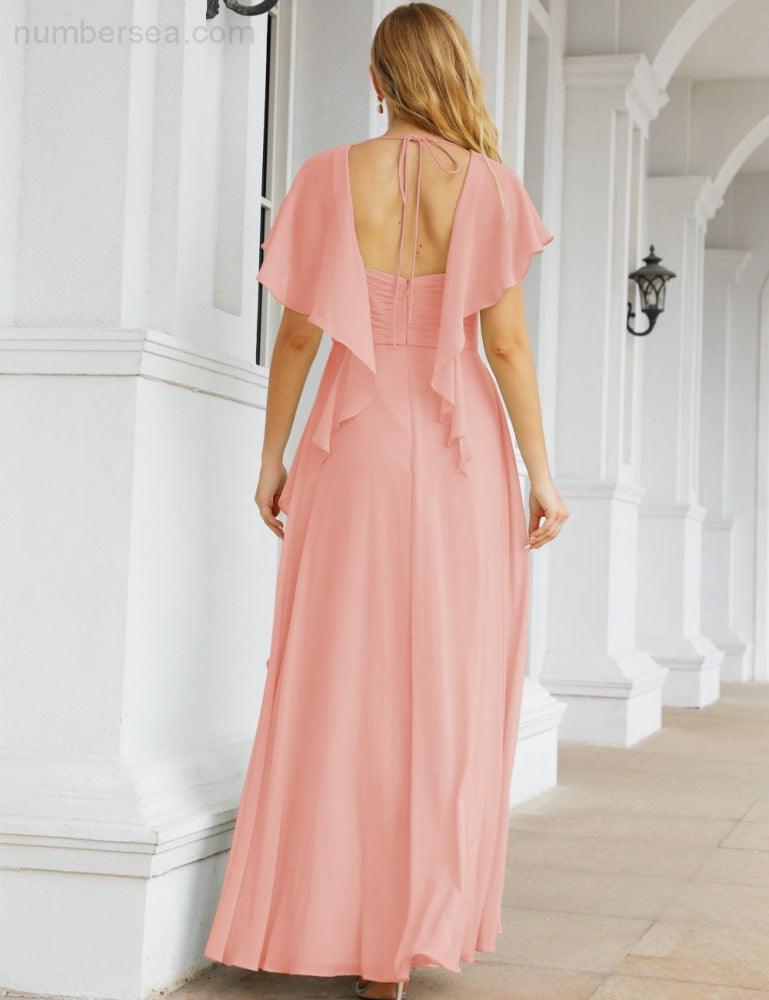 Numbersea Bridesmaid Dresses Backless Formal Prom Gowns for Evening Party Mother of The Bride Dress 28040