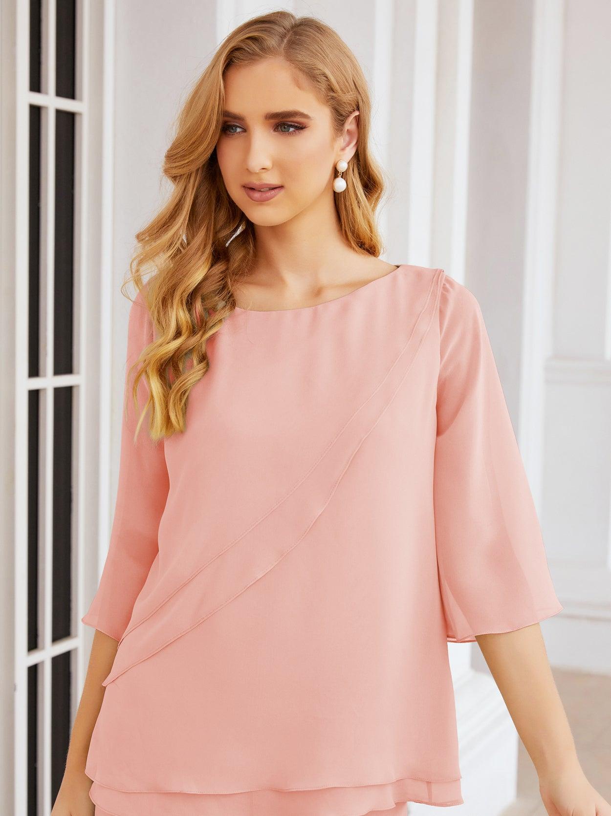 Vestido elegante de 2 peças para mãe da noiva Numbersea, tamanho grande, com folhos, camadas, roupão prateado 28064 