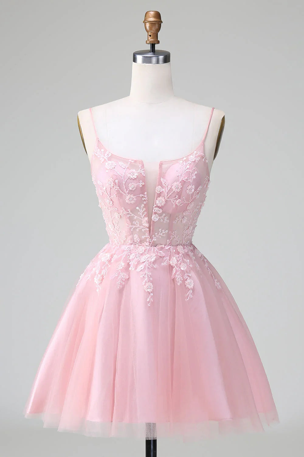 Niedliches A-Linien-Trägerleibchen-Korsett-Kurzbluse Heimkehrkleid mit Applikationen
