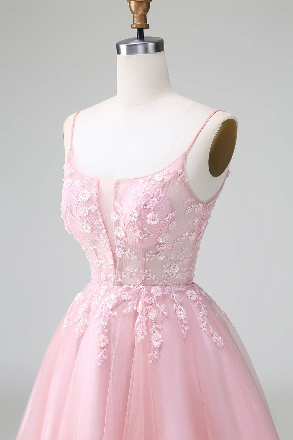 Niedliches A-Linien-Trägerleibchen-Korsett-Kurzbluse Heimkehrkleid mit Applikationen