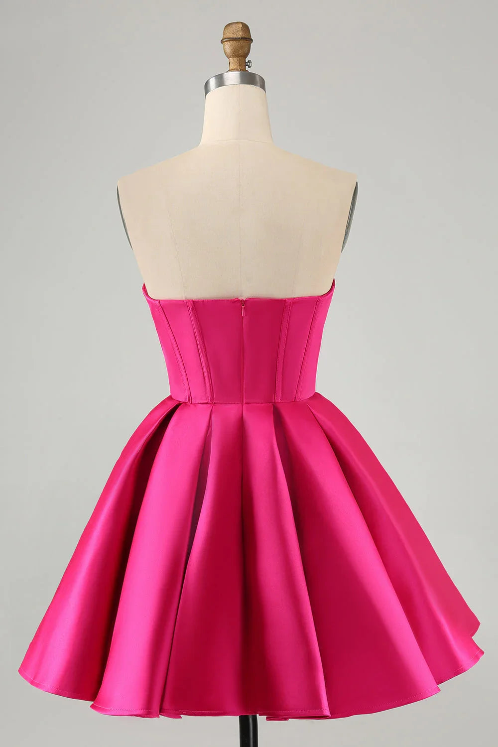 Niedliches A-Linien Sweetheart Korsett Kurzes Fuchsia Homecoming Kleid mit Perlenstickerei