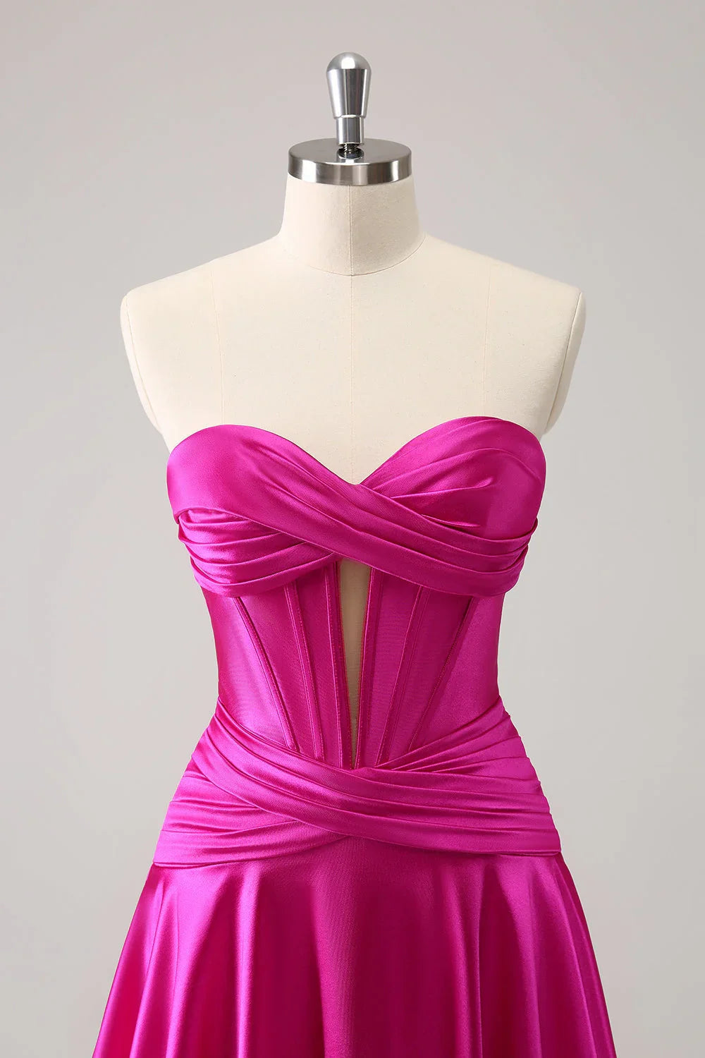 Niedliches Fuchsia A-Linien Sweetheart Criss Cross Korsett Homecoming Kleid mit Rüschen