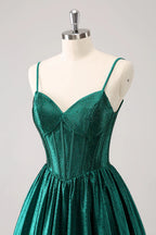 Cute Red A Line Spaghetti Straps Ruffle Corset Short Homecoming Dress with Beading