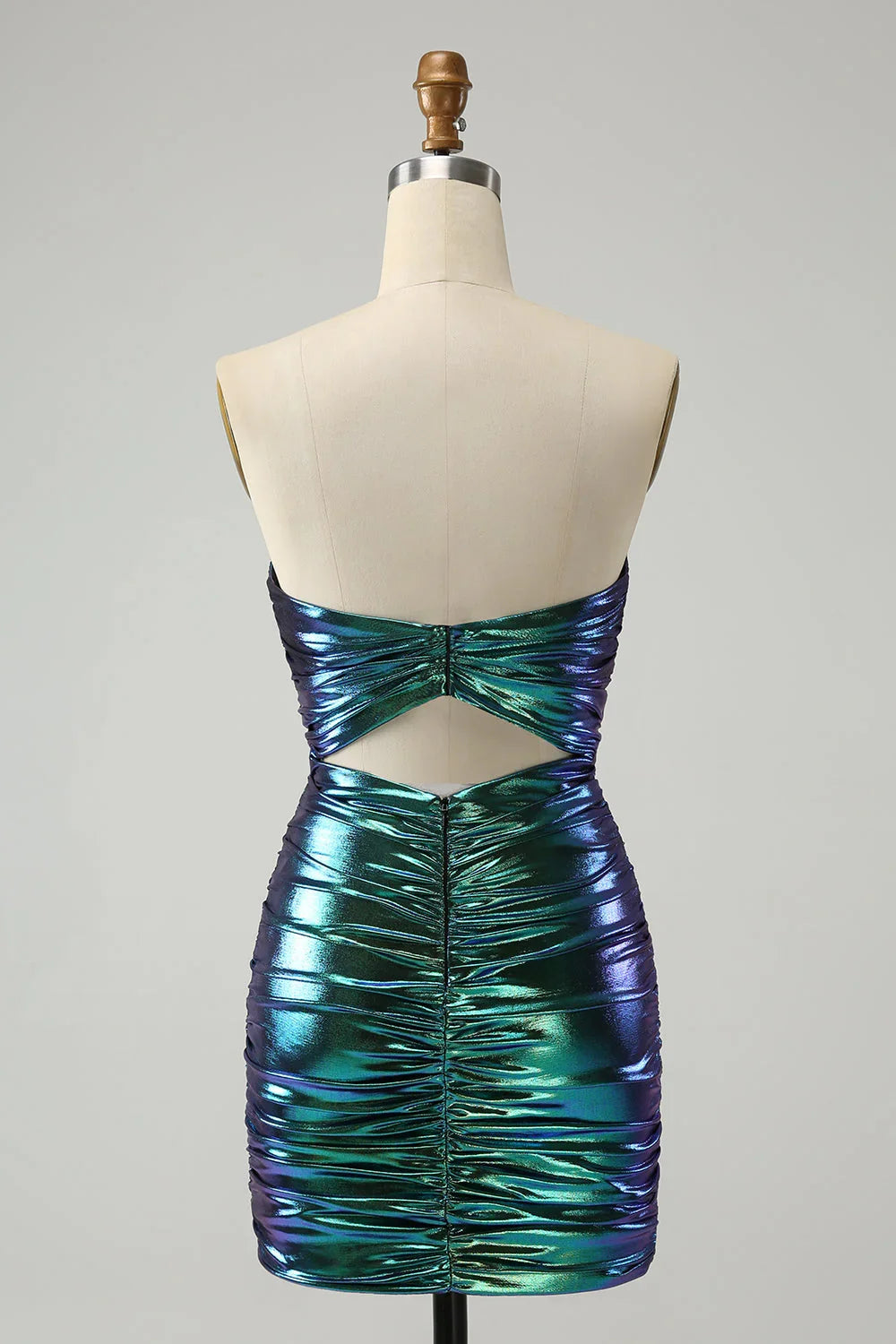 Schicker trägerloser Schlüsselloch-Plisseé-Fuchsienschlüpfer Heimkehrballkleid