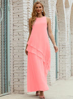 Vestidos longos de chiffon plus size para mãe da noiva, vestido formal de madrinha de casamento, 28019 