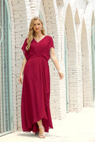 Numbersea  Mother of The Bride Dresses Plus Size V-Neck Floor Length Formal Prom Dress for Wedding Guest 28020