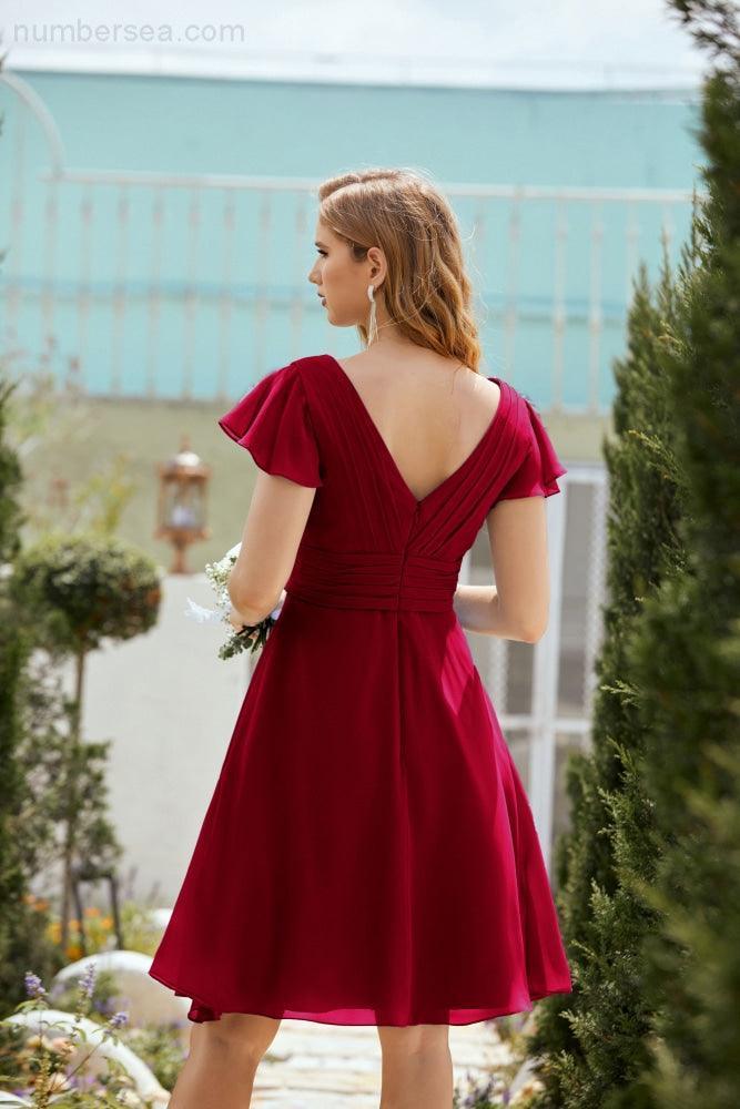 Knie langes Homecoming-Kleid Formell Cocktail Abschlussballkleid 28013