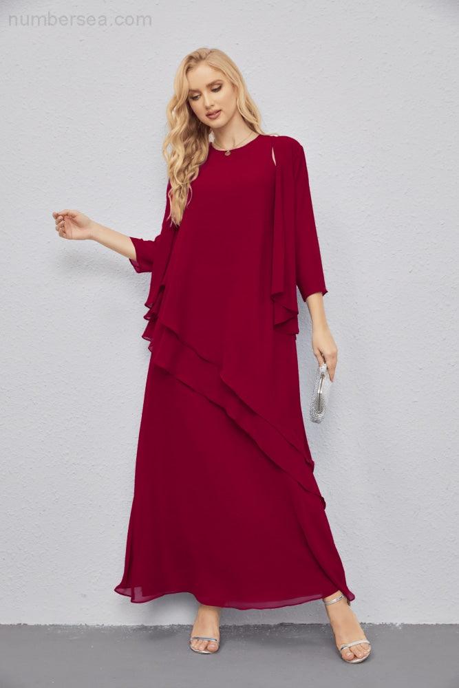 Mother of Bride Dresses with Open Front Lightweight Cardigan Formal Prom Gown  28081