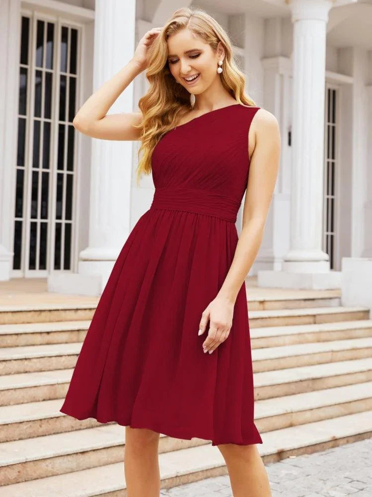 Vestido de Fiesta Corto Formal de Hombro Descubierto con Plisados Numbersea Homecoming 28046