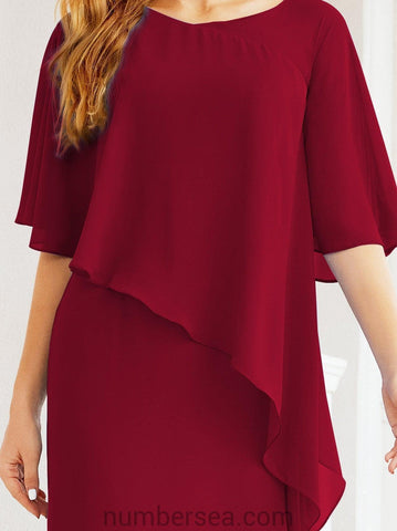 Numbersea Formal Party Gown Dress Long Mother of The Bride Dresses with Ruffle Cape 28026