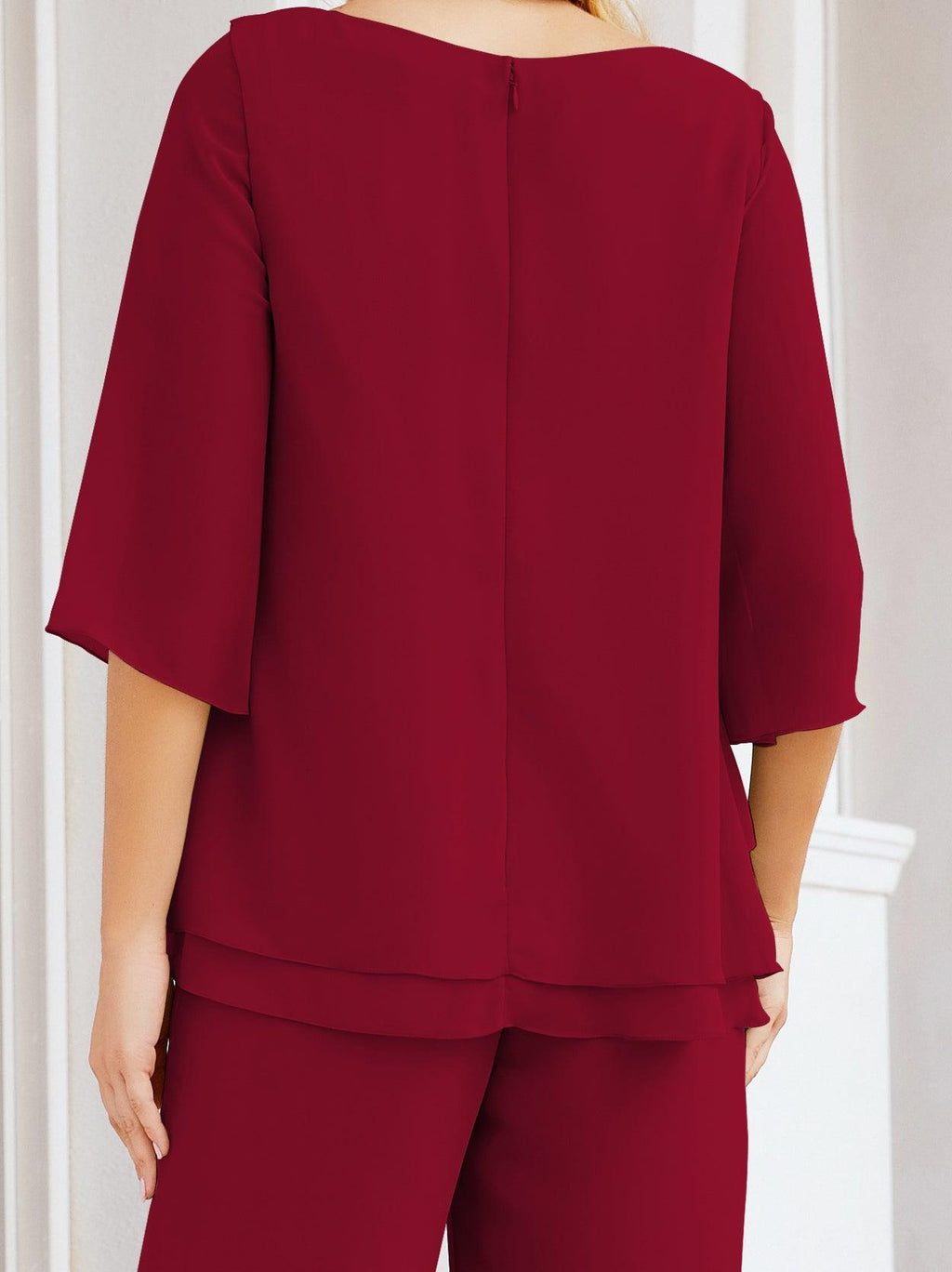 Vestido elegante de 2 peças para mãe da noiva Numbersea, tamanho grande, com folhos, camadas, roupão prateado 28064 