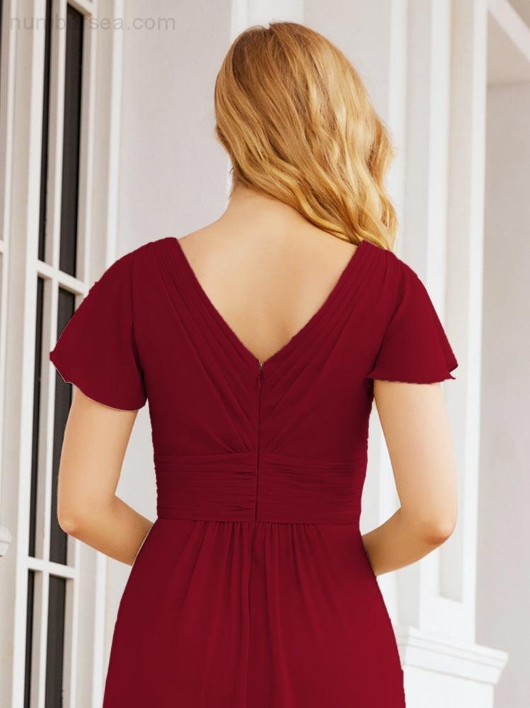 Vestidos de cerimónia de baile Numbersea para mãe da noiva, mangas curtas, vestido de madrinha 28047 