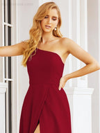 Vestidos de baile de cerimónia Numbersea para mulher com um ombro só e fenda lateral para madrinhas e madrinhas 28052 