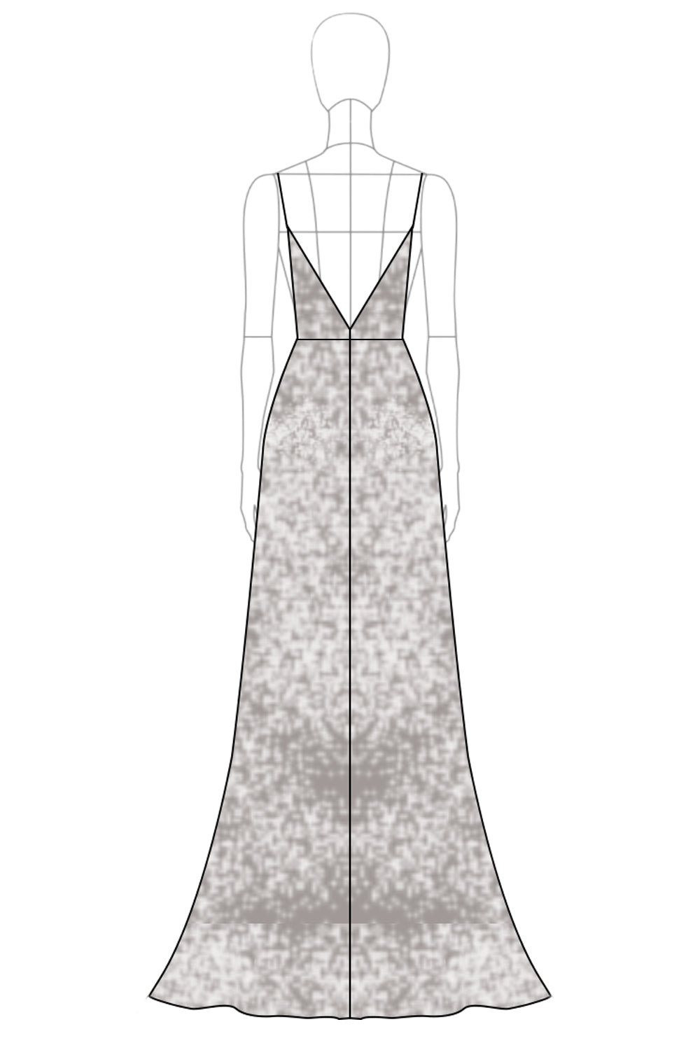 Vestido de cerimónia com decote em V brilhante e lantejoulas prateadas