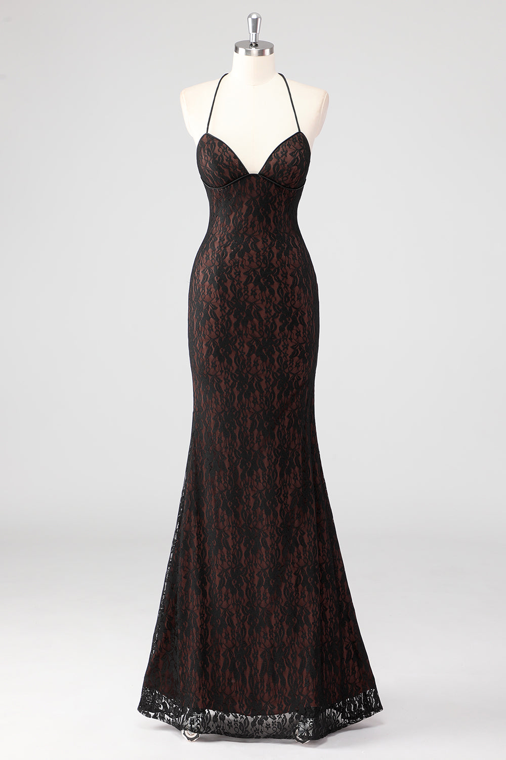 Schwarzes Spaghettiträger-Kleid mit Spaghettiträgern