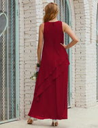 Vestidos longos de chiffon plus size para mãe da noiva, vestido formal de madrinha de casamento, 28019 