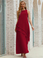 Vestidos longos de chiffon plus size para mãe da noiva, vestido formal de madrinha de casamento, 28019 