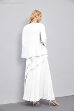 Mother of Bride Dresses with Open Front Lightweight Cardigan Formal Prom Gown  28081