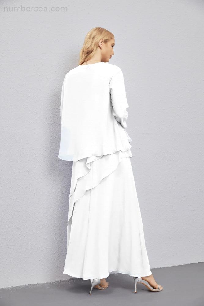 Mother of Bride Dresses with Open Front Lightweight Cardigan Formal Prom Gown  28081