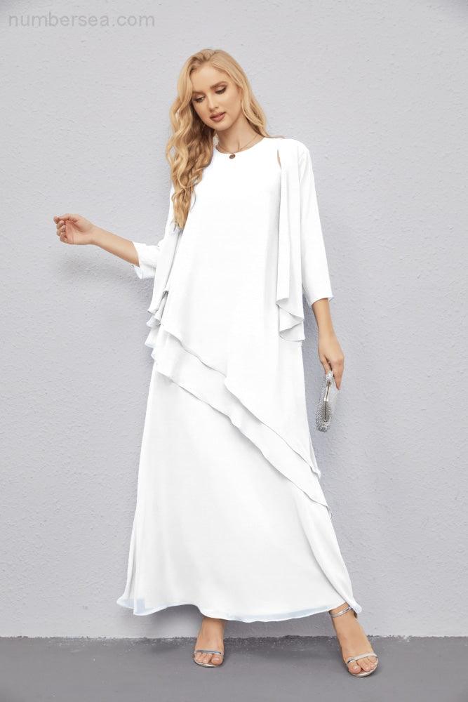 Mother of Bride Dresses with Open Front Lightweight Cardigan Formal Prom Gown  28081