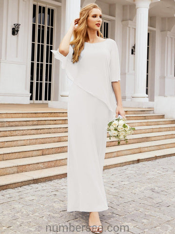 Numbersea Formal Party Gown Dress Long Mother of The Bride Dresses with Ruffle Cape 28026