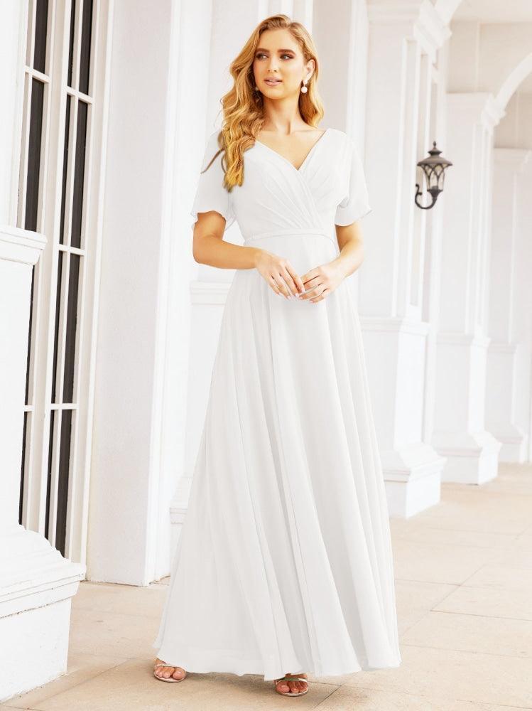 Vestidos de cerimónia de baile Numbersea para mãe da noiva, mangas curtas, vestido de madrinha 28049 