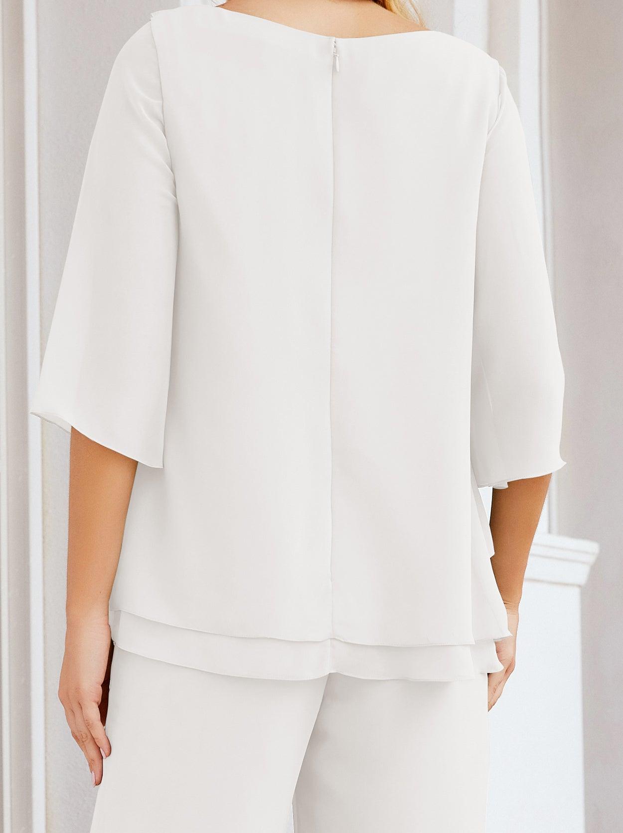 Vestido elegante de 2 peças para mãe da noiva Numbersea, tamanho grande, com folhos, camadas, roupão prateado 28064 