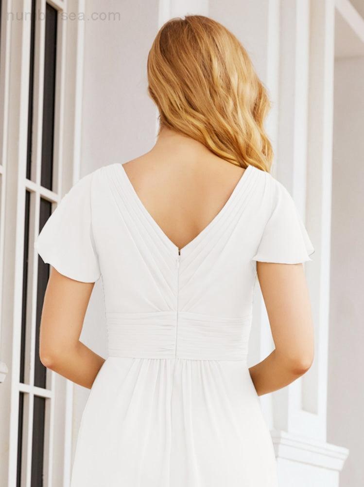 Vestidos de cerimónia de baile Numbersea para mãe da noiva, mangas curtas, vestido de madrinha 28047 