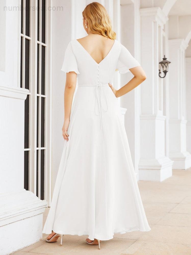 Vestidos de cerimónia de baile Numbersea para mãe da noiva, mangas curtas, vestido de madrinha 28049 