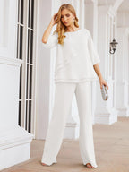 Vestido elegante de 2 peças para mãe da noiva Numbersea, tamanho grande, com folhos, camadas, roupão prateado 28064 