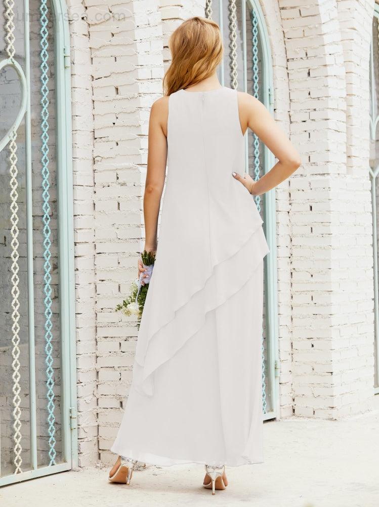 Vestidos longos de chiffon plus size para mãe da noiva, vestido formal de madrinha de casamento, 28019 