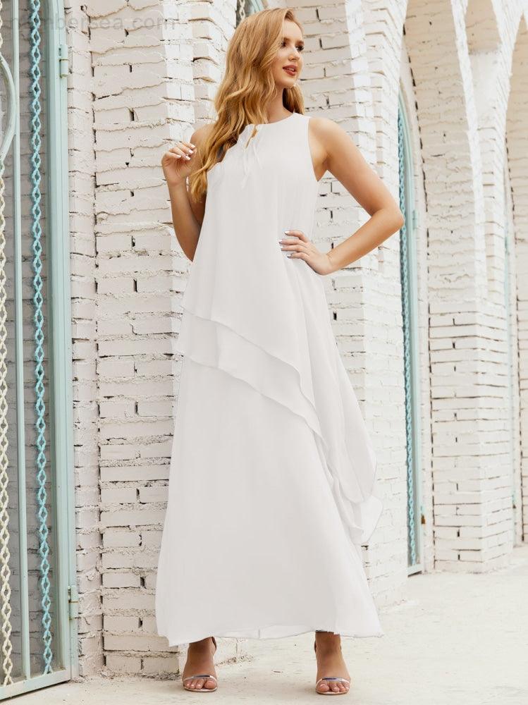 Vestidos longos de chiffon plus size para mãe da noiva, vestido formal de madrinha de casamento, 28019 