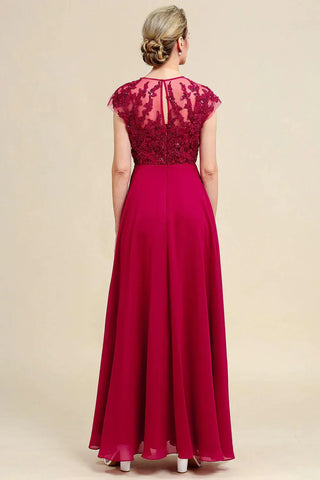 Kleid für die Brautmutter in A-Linie mit Perlenapplikationen