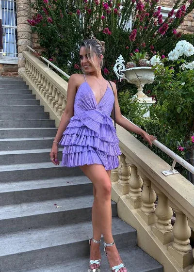Vestido Corto de Regreso a Casa con Volantes, Escote de Tirantes Finos, Vestido Sexy Mini para Fiesta Y2199