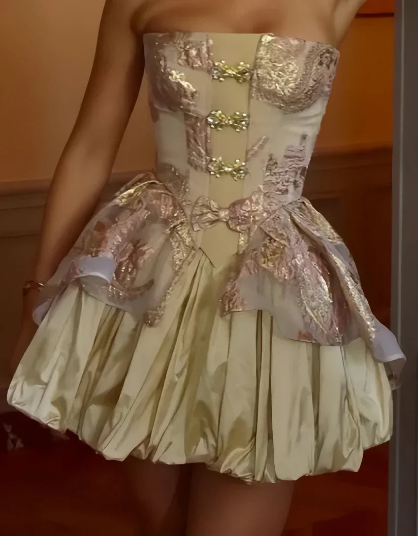 Modisches trägerloses kurzes Ballkleid Niedliches Abschlussballkleid Geburtstagskleid Y7775