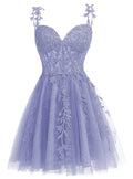 Spaghettiträger Süßherz-Ausschnitt Tüll Spitze Homecoming-Kleid für Teens Y2167