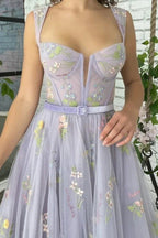 Elegantes ärmelloses A-Linien-Knöchellängen-Tüll-Abschlussballkleid