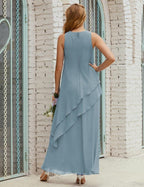 Vestidos longos de chiffon plus size para mãe da noiva, vestido formal de madrinha de casamento, 28019 