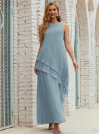 Vestidos longos de chiffon plus size para mãe da noiva, vestido formal de madrinha de casamento, 28019 