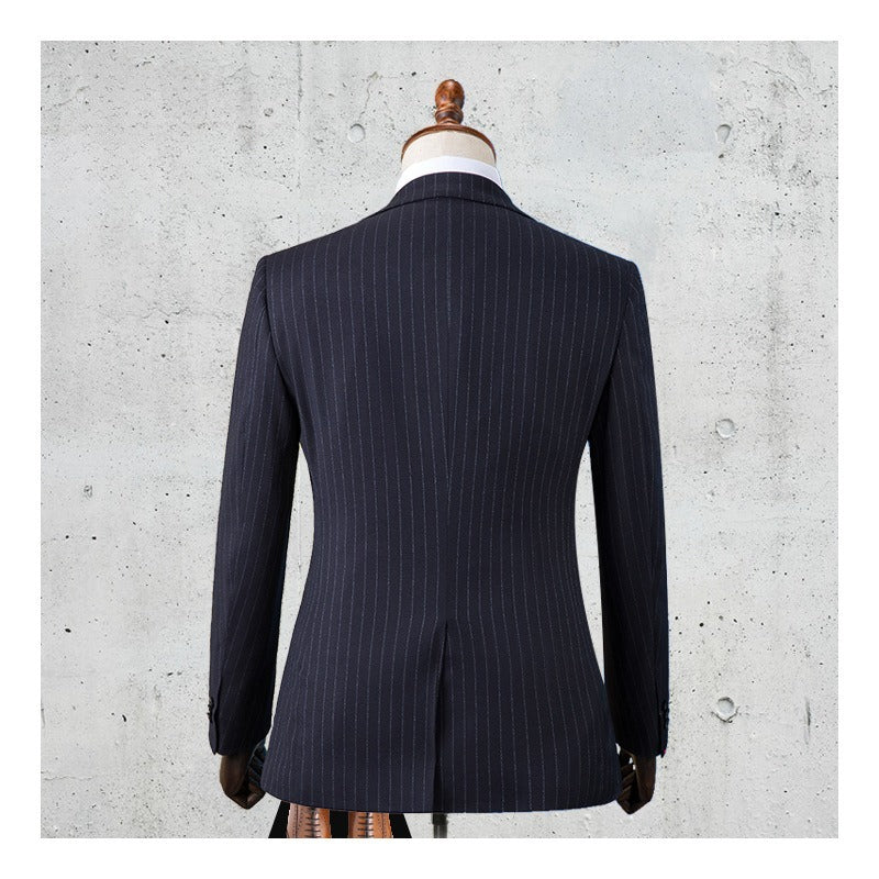 Striped suit men's suit business formal groomsman's suit wedding suit groom's suit jacket men's short drama suit