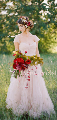 Gogerous Sweetheart Tüll A-Linie Wunderschöne Brautkleider Abendkleider.DB10620