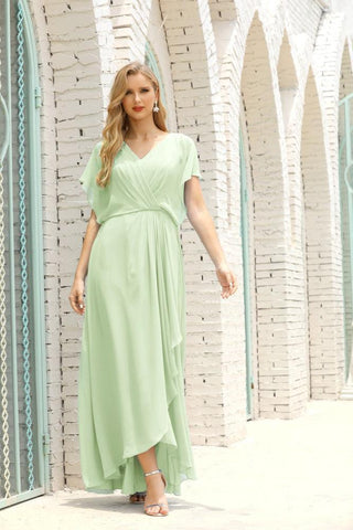 Numbersea  Mother of The Bride Dresses Plus Size V-Neck Floor Length Formal Prom Dress for Wedding Guest 28020