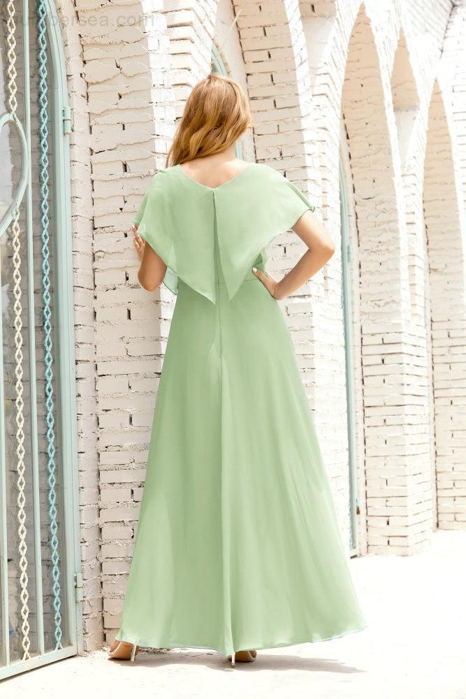 Numbersea  Mother of The Bride Dresses Plus Size V-Neck Floor Length Formal Prom Dress for Wedding Guest 28020