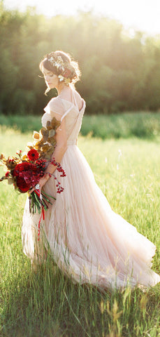 Gogerous Sweetheart Tüll A-Linie Wunderschöne Brautkleider Abendkleider.DB10620