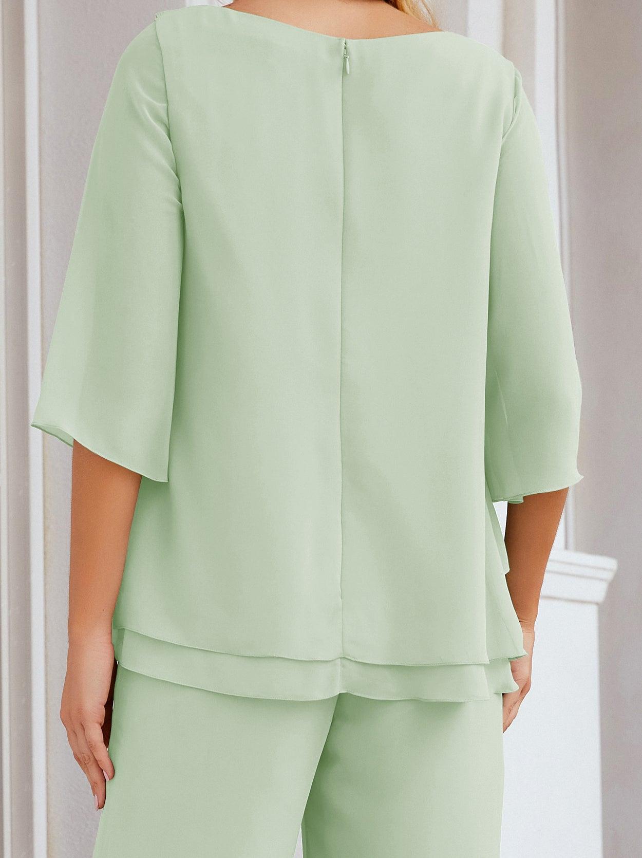 Vestido elegante de 2 peças para mãe da noiva Numbersea, tamanho grande, com folhos, camadas, roupão prateado 28064 