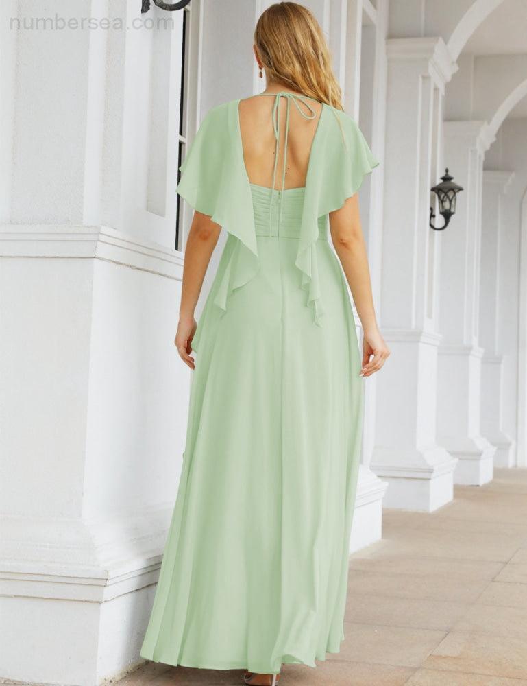 Numbersea Bridesmaid Dresses Backless Formal Prom Gowns for Evening Party Mother of The Bride Dress 28040